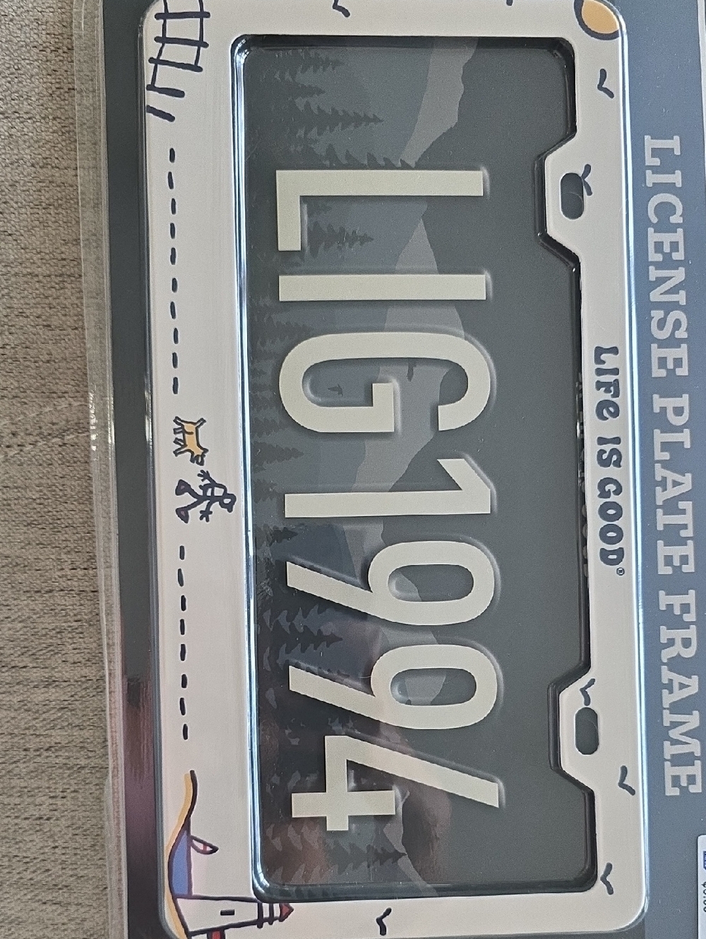 Life Is Good Girl With Dog License Plate Frame